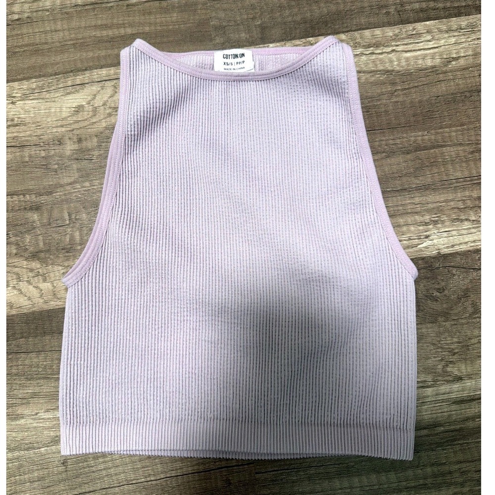 Cotton On Lavender Ribbed Seamless High Neck Crop Tank Top‎ XS/S Purple
